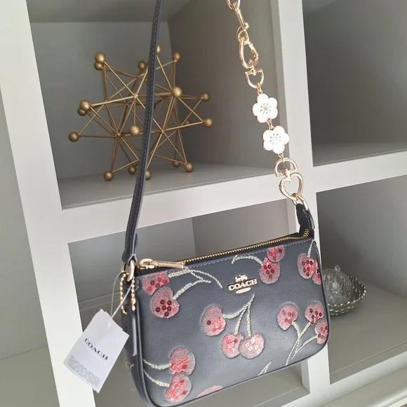 NWT Coach Nolita 19 In Signature Canvas With Cherry Print  Plus Extended Chain - Picture 3 of 12